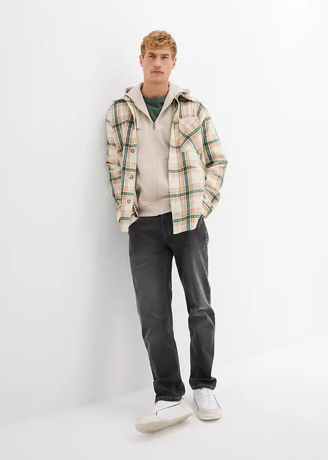 Felpa con zip e cappuccio regular fit, bonprix