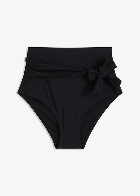 Slip a vita alta per bikini con cintura da annodare ed effetto modellante forte, bonprix