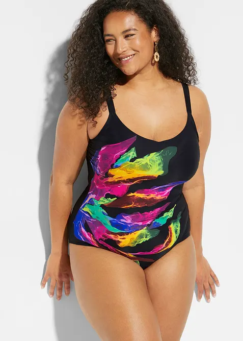 Costume intero con scollatura a V e effetto modellante leggero, bonprix