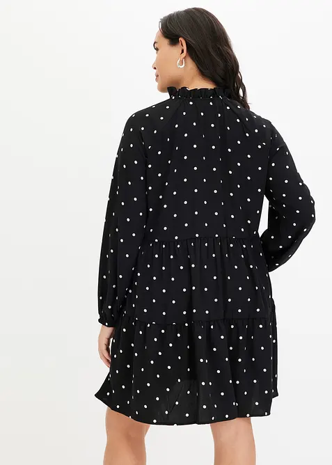 Abito tunica in crêpe operato, bonprix