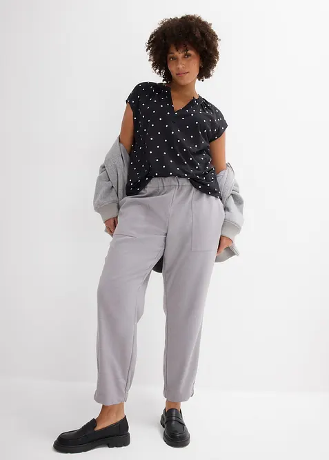 Maglia serafino a maniche corte in misto viscosa, bonprix