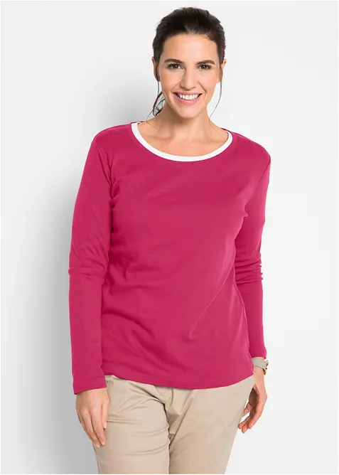 Maglia a maniche lunghe in puro cotone biologico, bonprix