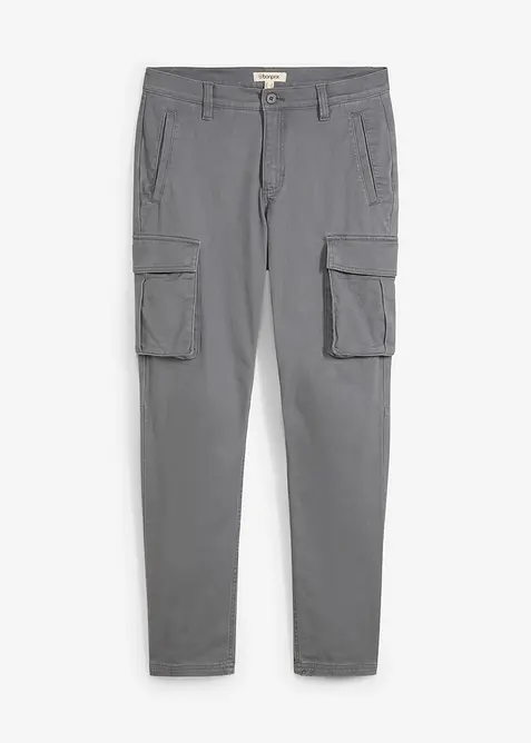 Pantaloni cargo dritti in cotone biologico robusto, vestibilità regolare, bonprix