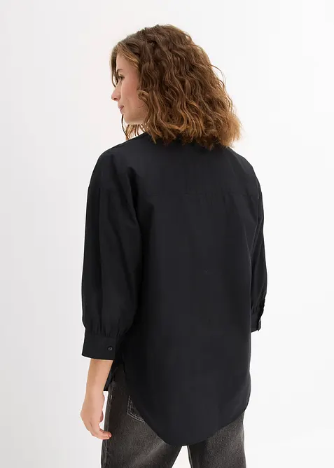 Camicetta oversize in cotone con maniche a 3/4, bonprix