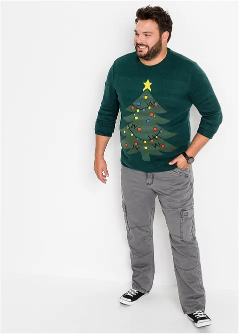 Pantaloni cargo in puro cotone relaxed fit, straight, bonprix