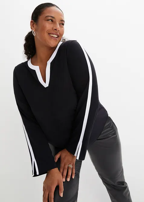 Maglia a maniche lunghe con spacchi, bonprix