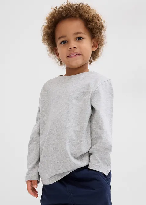 Maglia a maniche lunghe con cotone biologico (pacco da 3), bonprix