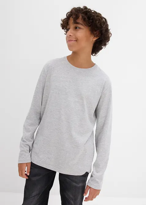 Maglia a maniche lunghe con cotone biologico (pacco da 3), bonprix