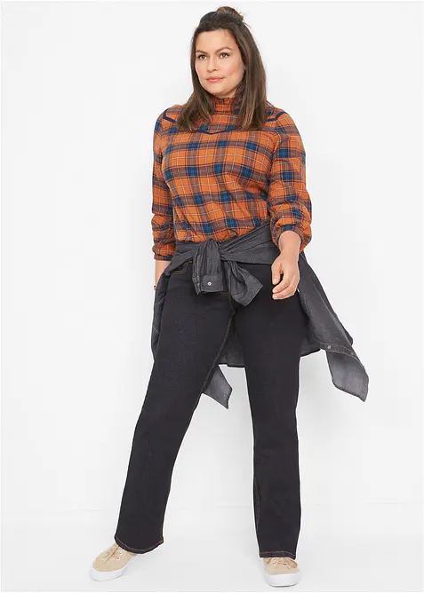 Jeans straight elasticizzati, vita media, bonprix