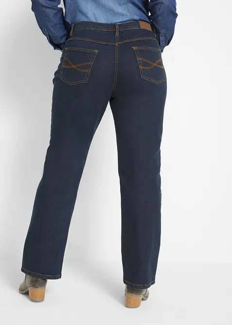 Jeans straight elasticizzati, vita media, bonprix