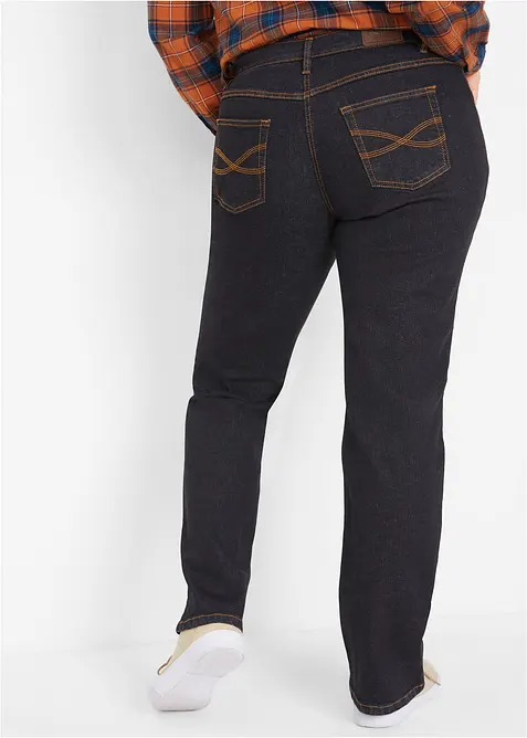 Jeans straight elasticizzati, vita media, bonprix
