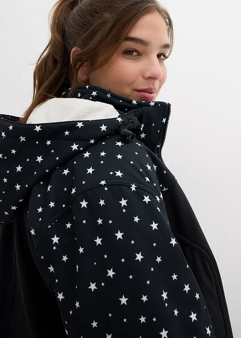 Parka tecnico in softshell con interno in morbido pile, bonprix