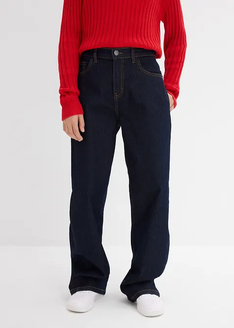 Jeans wide leg, vita media, bonprix