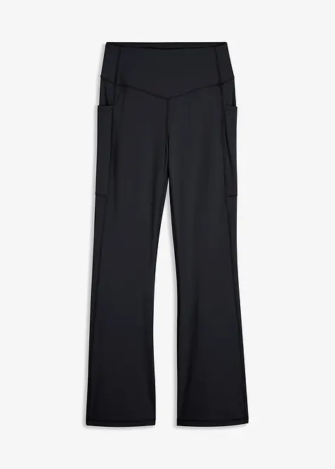Leggings sportivi comodi con tasca per il cellulare, svasati, bonprix