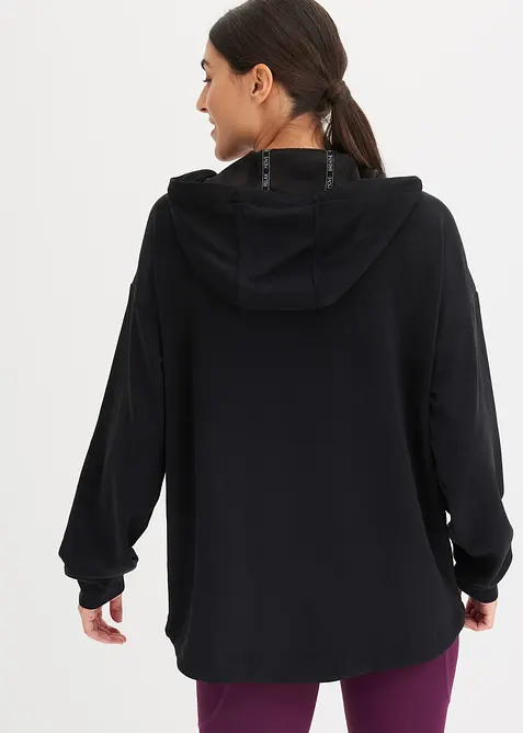 Felpa sportiva oversize con cappuccio e modal, ultramorbida, bonprix