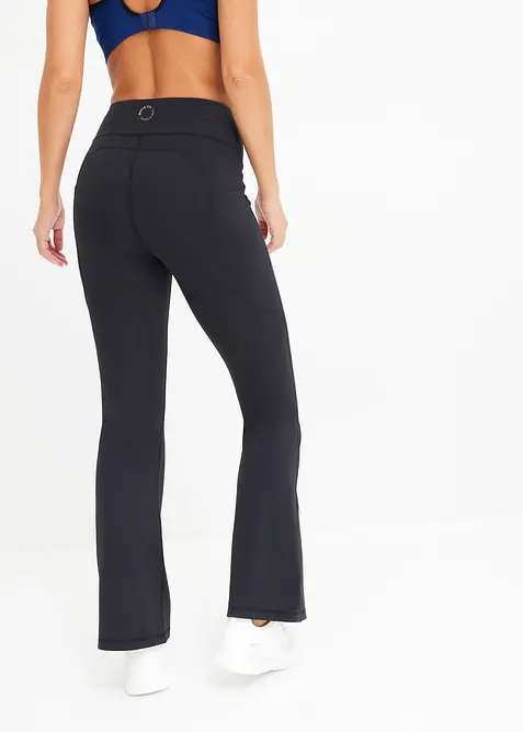 Leggings sportivi comodi con tasca per il cellulare, svasati, bonprix