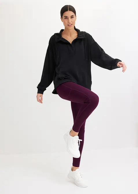 Felpa sportiva oversize con cappuccio e modal, ultramorbida, bonprix