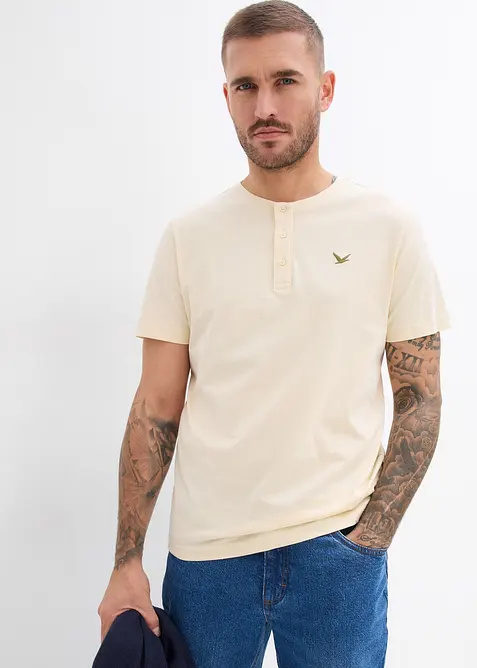 Maglia serafino in puro cotone biologico (pacco da 3), bonprix