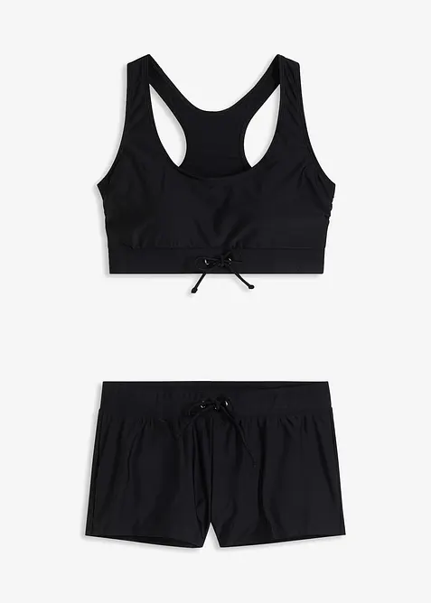 Bikini a bustier con pantaloncini da mare (set 2 pezzi), bonprix