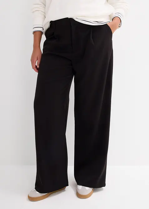 Pantaloni larghi con pinces in misto viscosa, bonprix