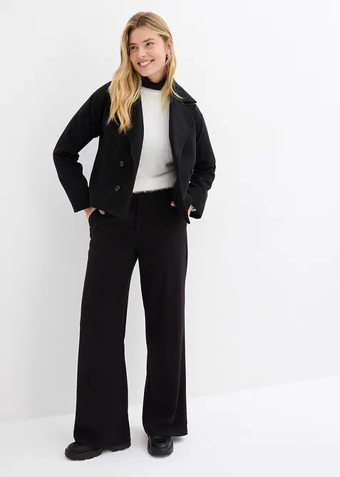 Pantaloni larghi con pinces in misto viscosa, bonprix