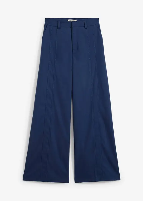 Pantaloni larghi in misto viscosa, vita alta, bonprix
