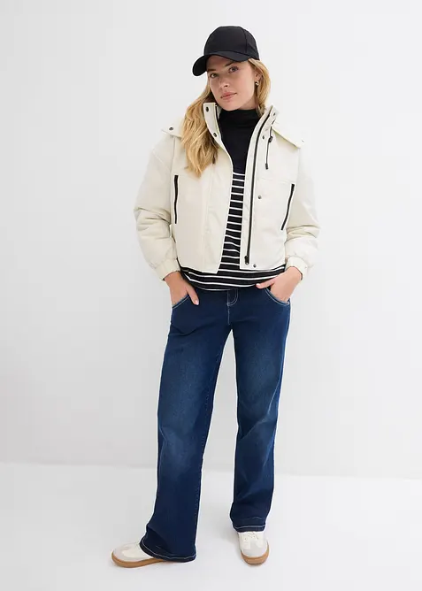 Maglia elasticizzata a collo alto e a maniche lunghe, bonprix