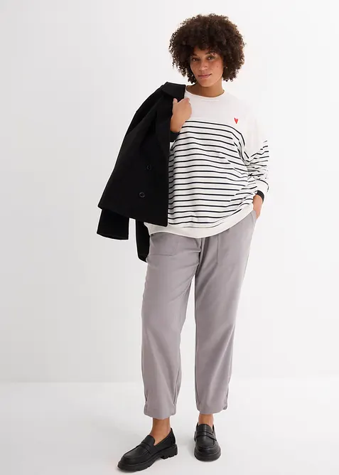 Felpa oversize in misto cotone, bonprix
