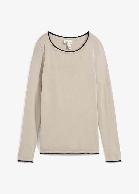 Maglione in filato fine misto cotone, bonprix