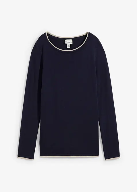 Maglione in filato fine misto cotone, bonprix