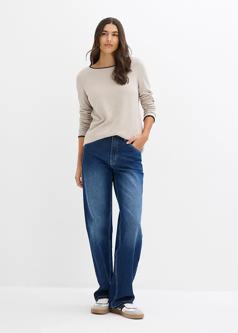 Maglione in filato fine misto cotone, bonprix