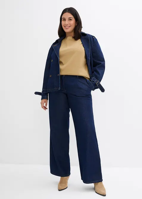 Jeans wide leg, vita media, bonprix