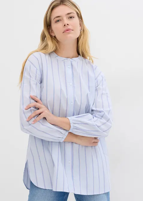 Camicia lunga in popeline di cotone, bonprix