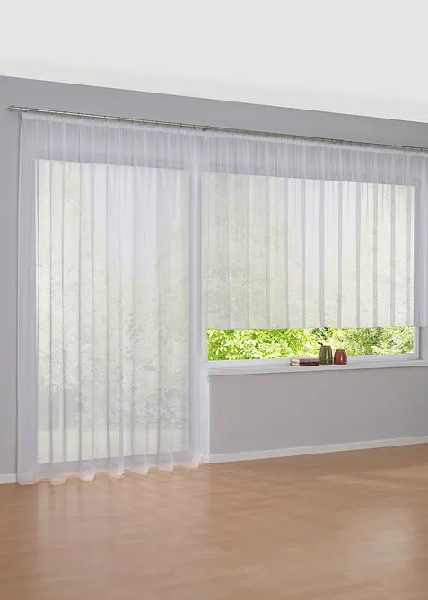 Tenda trasparente in tinta unita  con poliestere riciclato (pacco da 1), bonprix