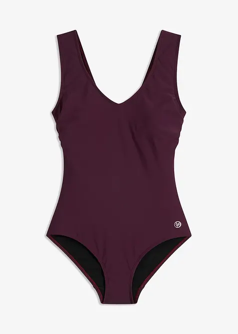 Costume intero con effetto modellante medio e scollatura a V, bonprix