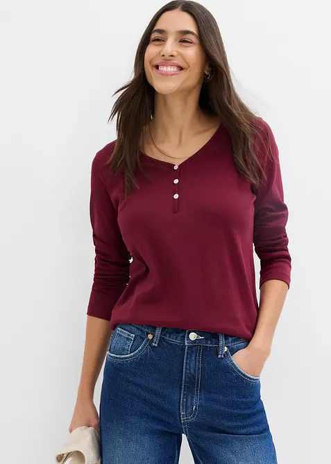 Maglia a maniche lunghe in puro cotone biologico, bonprix