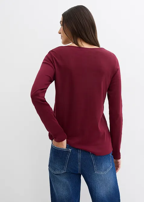 Maglia a maniche lunghe in puro cotone biologico, bonprix