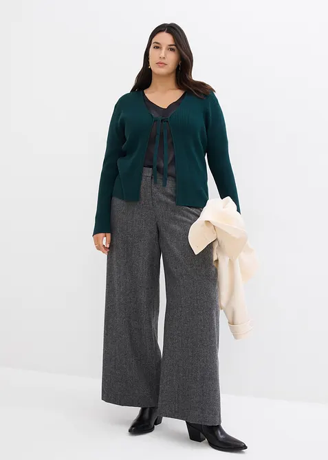 Pantaloni in misto lana con struttura a spina di pesce, bonprix