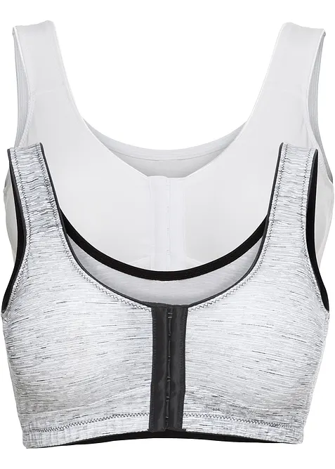 Reggiseno con chiusura anteriore senza ferretto con cotone biologico (pacco da 2), bonprix