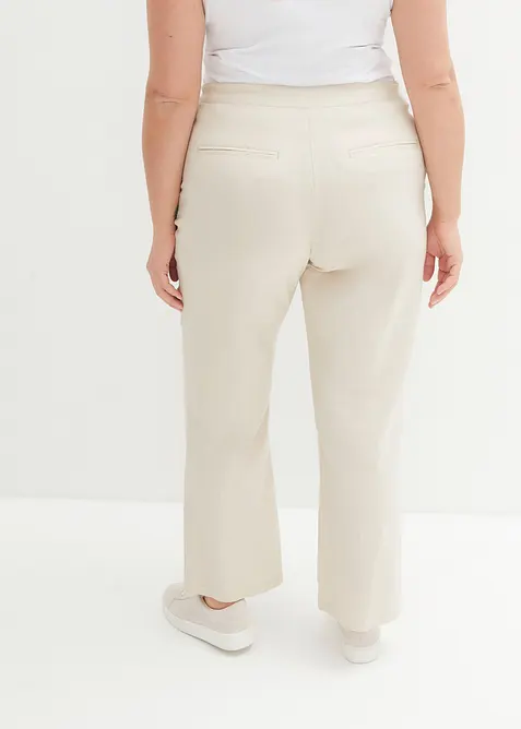 Pantaloni in misto lino e viscosa,  vita alta, bonprix