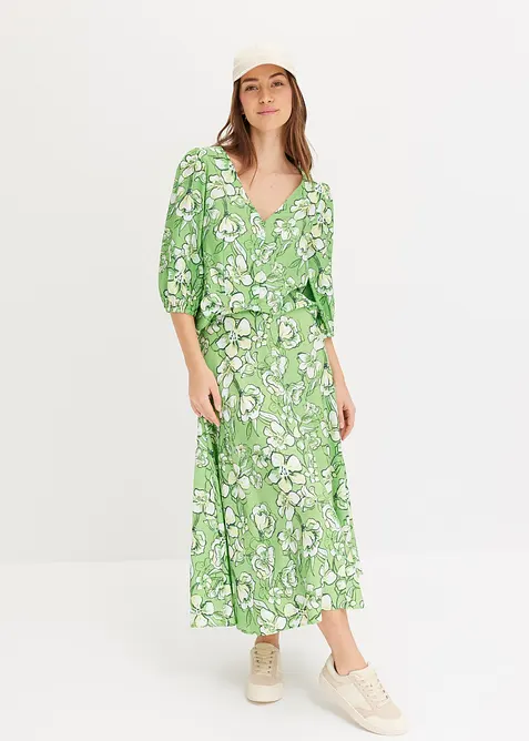 Gonna midi in misto viscosa fluente, bonprix