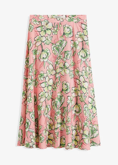 Gonna midi in misto viscosa fluente, bonprix