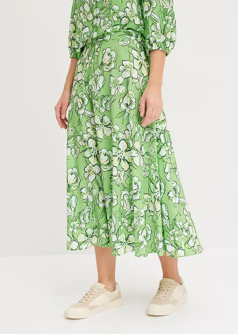 Gonna midi in misto viscosa fluente, bonprix