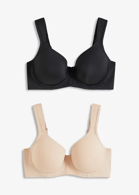 Reggiseno con coppe preformate e ferretto (pacco da 2), bonprix