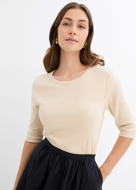 Maglia a costine con cotone biologico (pacco da 2), bonprix