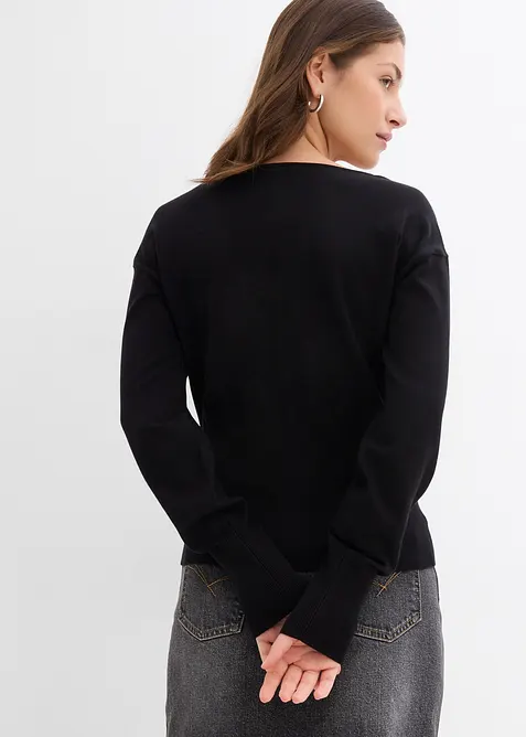 Cardigan in filato fine di misto cotone, bonprix