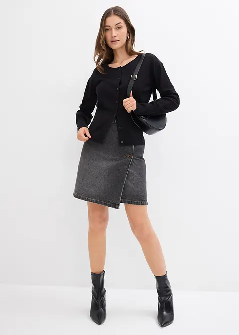 Cardigan in filato fine di misto cotone, bonprix