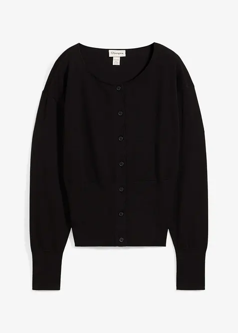 Cardigan in filato fine di misto cotone, bonprix