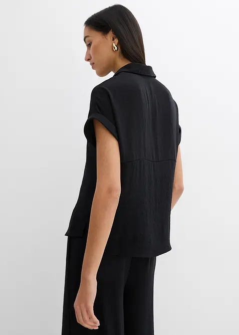Blusa oversize in cr&ecirc;pe strutturato, bonprix