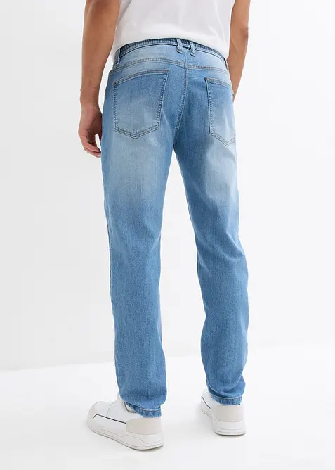 Jeans elasticizzati leggeri straight con elastico in vita, regular fit (pacco da 2 paia), bonprix